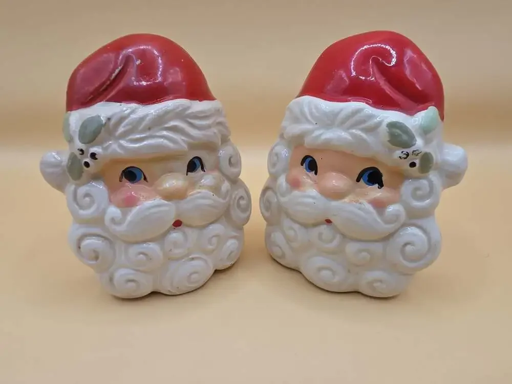 Vintage Holt Howard Santa Christmas Salt Pepper Shakers Japan MCM